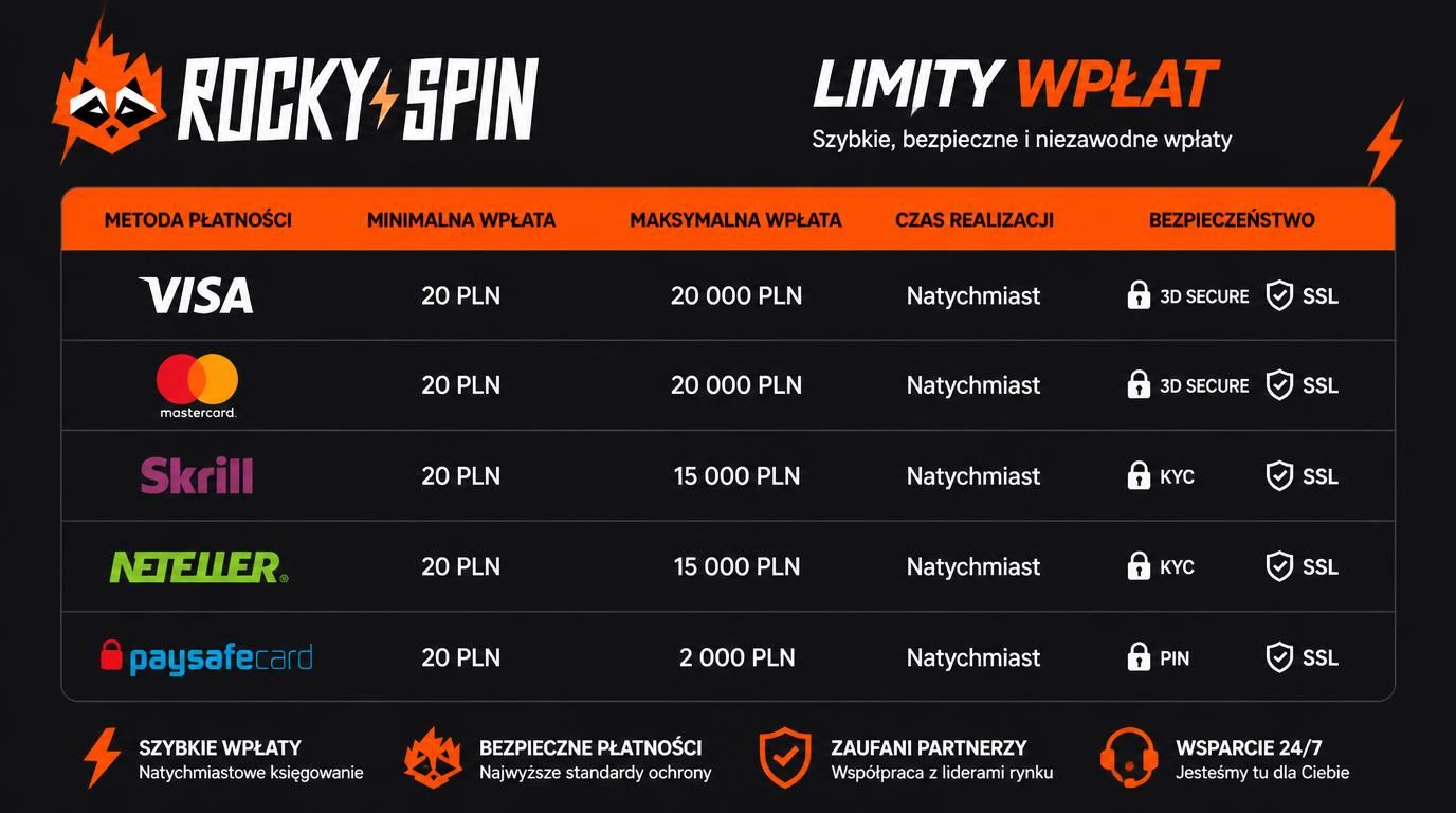 tabela limitów wpłat